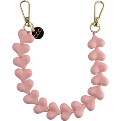 123watches Telefoonkoord Heart - effen roze - goud - Geschikt voor iPhone en andere smartphones