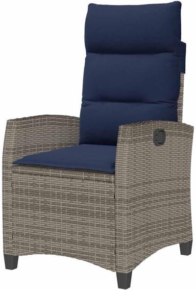 Verstelbare Tuinstoel - Terrasstoel Fauteuil - Buiten Ontspannen - Inklapbare Bijzettafel - 65 x 58 x 94 cm - Grijs