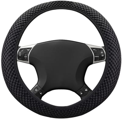 Famanu – Universele autostuurhoes, zwart, ademend en antislip, geschikt voor stuurwielen met een diameter van 36 tot 39 cm