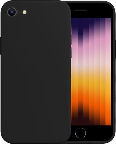 Hoesje - Geschikt voor Apple iPhone SE (2022) - Sterk & Shockproof - Siliconen Case - Hoes Cover - Telefoonhoes - Zwart