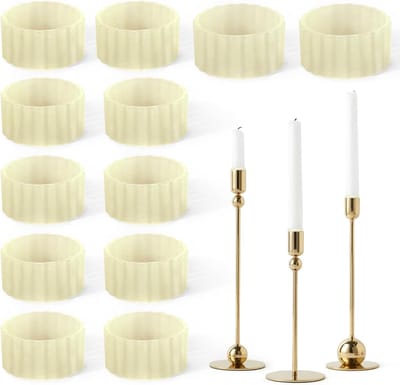 Kaarsen Klemmen - Flexibele Houders - Decoratie Stabiliseren - Nauwkeurige Pasvorm - 12 Stuks - Zwart