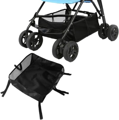Opbergtas Kinderwagen - Universele Mand - Baby Spullen - Ademend Gaas - 189 x 126 cm - Zwart