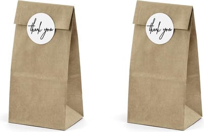 PartyDeco Traktatie zakjes - Kraftpapier zakjes voor feestjes - 6 stuks