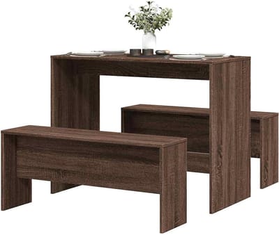 Eettafel en bank set - Tuinmeubelset - Gezellig tafelen - Duurzaam houtmateriaal - 97 x 47 x 75 cm