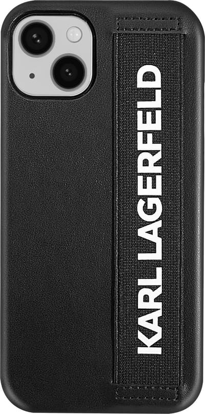 Karl Lagerfeld, Hoesje geschikt voor Apple iPhone 13 - Elastic Strap, Zwart