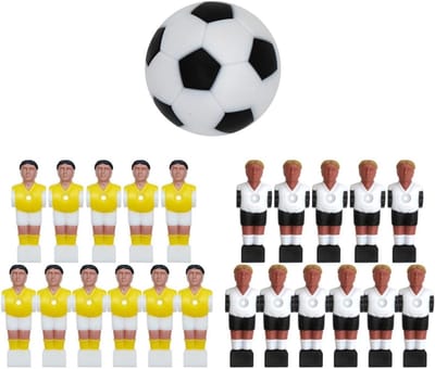Tafelvoetbalpoppen - Voetbalmannen - Spel Verbeteren - Draagbaar Ontwerp - 11 stuks - Zwart en blond