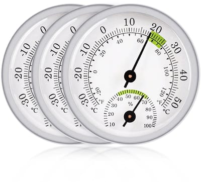 Jhubersproducts - Hygrometer-Thermometer - 2-in-1 precisie-thermo-hygrometer - voor binnen en buiten - luchtvochtigheidsmeter - analoge kamerthermomet