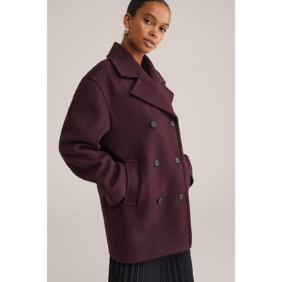 WE Fashion Coat Aubergine Taglia: 32 | Cappotti doppiopetto Outlet | Donna