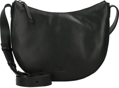 JOST Leren Schoudertas Arva Hobo Bag Black Zwart