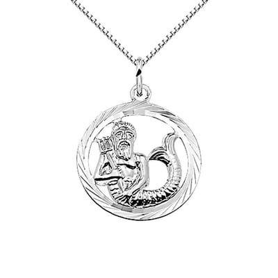 Montebello Ketting Waterman - 925 Zilver Gerhod. - Horoscoop - Ø16mm - 45cm