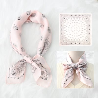 Dames Sjaal - Sjaals - Stola - Vierkante doek - Elegant Stijlvol Dames haar sjaal - Satijn zijde - Hals sjaaltje - Sjaaltje Satijn - Neksjaaltje - Omslagdoek Modesjaals - Neksjaal - Dames Halsdoek -Dame -15，70*70CM