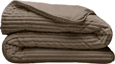 Zelesta Groovebed Taupe 200x200 - Geribbeld Teddy Dekbedovertrek - 30 dagen proefslapen - Fluffy Dekbedovertrek - Wasbaar dekbed - Dekbed zonder overtrek