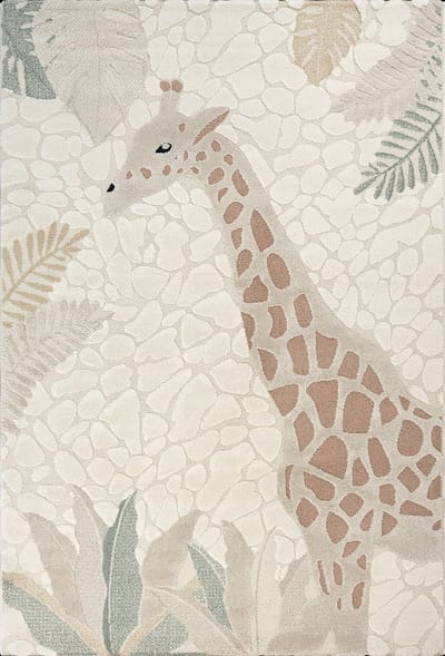 the carpet Jungle Kids – Kinderkamer Vloerkleed met 3D-Effect – Onderhoudsvriendelijk & Slijtvast – Cream – 120 x 170 cm