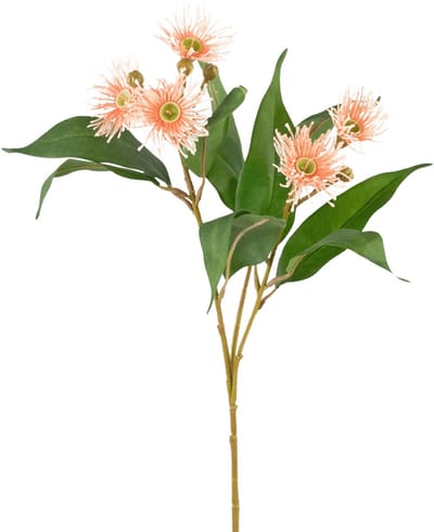 Easyplants | Kunsttak Bloeiende Eucalyptus 62 cm oud roze | Zijde | Nepbloemen | roze | Onderhoudsvrij | Kant-en-klaar