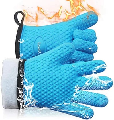 Hittebestendige Ovenhandschoenen van Siliconen en Katoen - Flexibele BBQ en Keukenhandschoenen - Perfect voor Bakken en Grillen