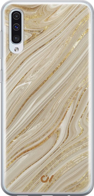 Hoesje geschikt voor Samsung Galaxy A50 - Golden Marble - - Goud - Soft Case Telefoonhoesje - TPU Back Cover - Casevibes