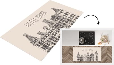 Keukenloper - Loper keuken - Spreuken - Quotes Hotel Mama - Moederdag - Mama cadeau - Moeder - 120x60 cm - Keukenloper vinyl
