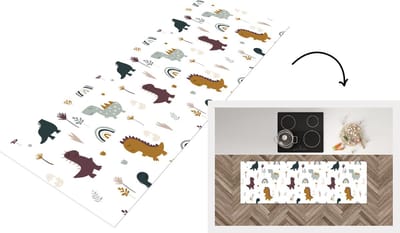 Keukenloper - Loper keuken - Patronen - Jongens - Dino - 150x50 cm - Keukenloper vinyl