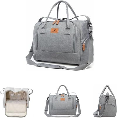 Luiertas - Baby tas - Baby verzorgen - Inclusief aankleedkussen - 38 x 20 x 28 cm - Grijs