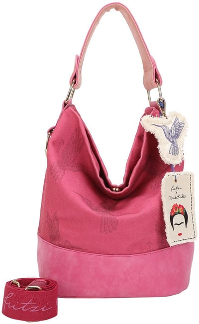 Fritzi aus Preußen schoudertas Fritzi x Frida Kahlo Izzy07 Limited Kolibri Canvas Hobo Bag Pinki roze
