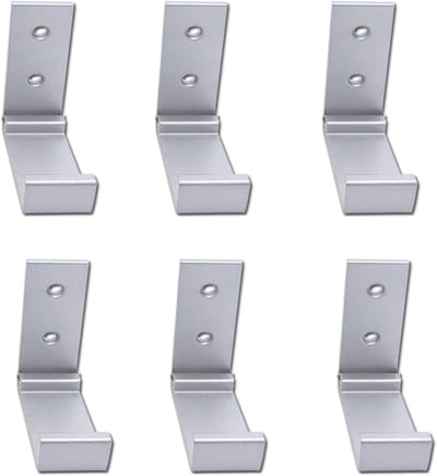 Opvouwbare Wandhaken - Hoofdtelefoon Houder - Ruimte Besparen - 90 Graden Draaibaar - 6 Stuks - Zilver