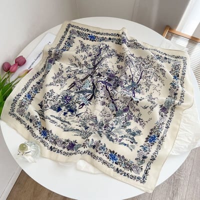 Zijden sjaal-stijl zijden sjaal voor dames - Kleurblokkenprint - Fris en delicaat - Decoratieve shawl over shirts-SJ0253 Benut je gevoel voor mode optimaal!
