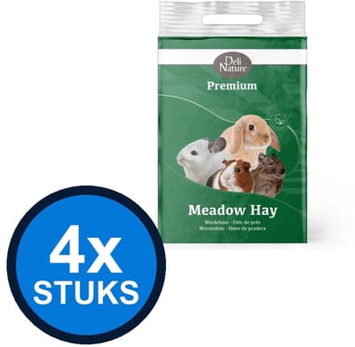 4x Deli Nature - Premium weidehooi 2kg - Knaagdierenvoer - 2 kg