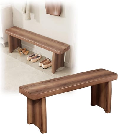 Houten Eetbank - Entree Bank Bedbank - Zitplaats Creëren - Massief Paulownia Hout - 60 x 20 x 25 cm
