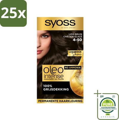 Syoss Oleo Intense - Haarverf - 4-50 - Ijzig Bruin - 115ml x 25