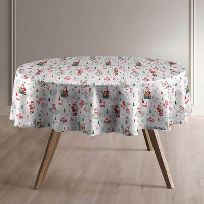 Protecttable - Rond Kerst Tafelzeil HoHoHo Ø138cm - Tafelkleed Afwasbaar - Kunststof