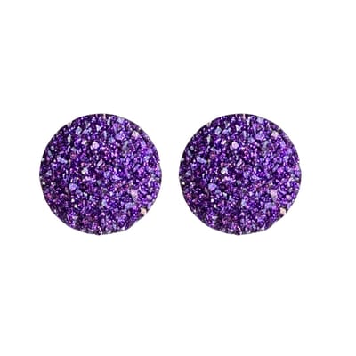 Clip oorbellen- Paars- 2 cm- Kunststof- geen gaatje- Charme Bijoux