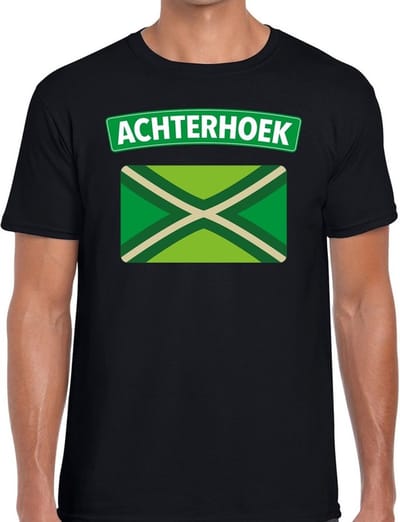 Achterhoek vlag t-shirt - zwart - voor heren - Festival kleding - korte mouwen S