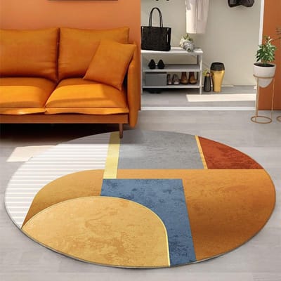 Moderne Licht Luxe Ronde Tapijten Kamerdecoratie Tienerkleden Woonkamer Tapijt Huisdecoratie Stoelmat Kinderkamer Tapijt Diameter 120cm