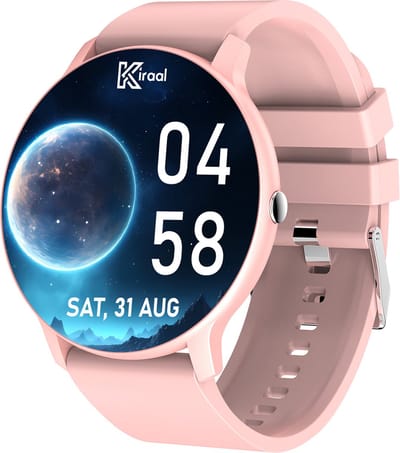Kiraal Fit 5 - Smartwatch Dames - Stappenteller - Full Screen - Fitness Tracker - Activity Tracker - Smartwatch Android & IOS - Roze