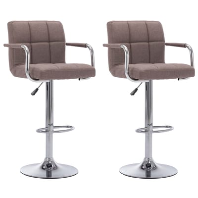 vidaXL - Barstoelen - 2 - st - stof - taupe