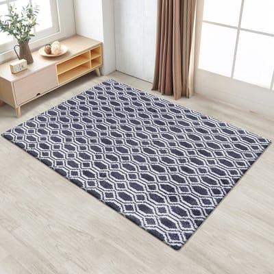 FLOORDIREKT Vloerkleed Casablanca - Modern Woonkamer Tapijt - Soft - Zwart & Wit - 160 x 230 cm
