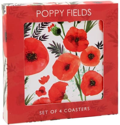 Lesser & Pavey Poppy Onderzetters – Set van 4 Stuks