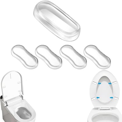 Set van 5 stuks - Toiletbrilbumper - Toiletbril siliconen kussen - Toiletbril stil kussen - Zelfklevende schokdemper - Transparant - Geluidsreductie - Geschikt voor thuis, kantoor en hotel