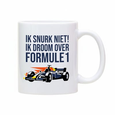 Ik Snurk Niet! Ik Droom Over Formule 1 Mok 330 ml – Grappige Racefan Koffie- en Theemok Cadeau
