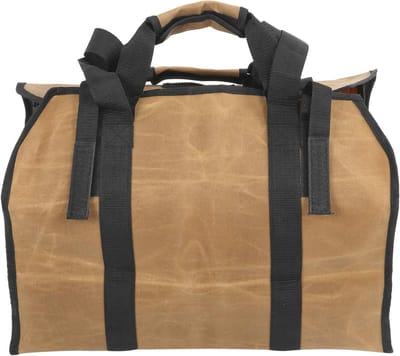 Brandhout Opbergtas - Houtdrager Kachel - Buitenactiviteiten Opslag - Waterdicht Gewaxt Canvas - 109 cm - Bruin