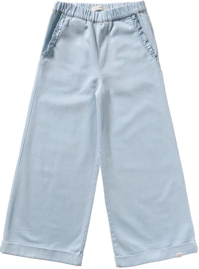 Your Wishes Chambray Ruffle Pants Broeken Meisjes - Lichtblauw - Maat 104