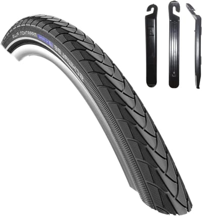 Fietsbanden Set - Buitenbanden - Fiets Onderhoud - Inclusief Bandenlichters - 26 Inch - Zwart