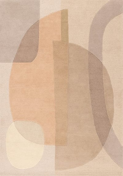Acsento Bastia Beige Vloerkleed - 160 x 230 cm - Beige - Rechthoekig - Wol - Eetkamer, Woonkamer - Abstract - Retro, Modern