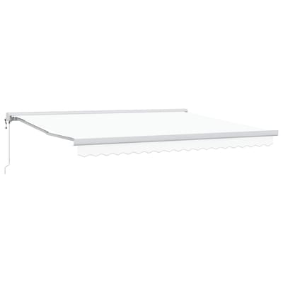 vidaXL - Uitschuifbare - luifel - Wit - 400 - × - 300 - cm - Stof - en - Metaal