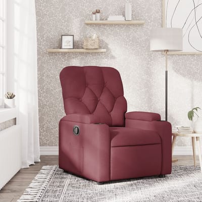 vidaXL - Fauteuil - verstelbaar - stof - wijnrood