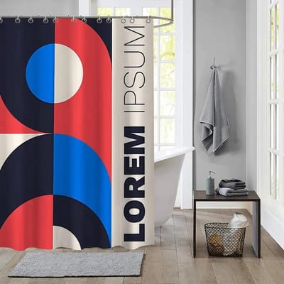 Zwart-Wit Modernisme Tentoonstelling Vintage Minimalistisch Bauhaus Waterdicht Stof Douchegordijn Badkamer Decoratie Gordijn 180x180cm