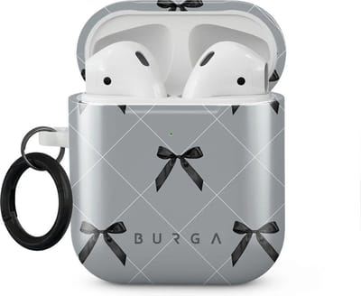 Burga Hoesje geschikt voor Apple AirPods 1 Shockproof Hardcase Hoesje | Burga - Coquette | Grijs