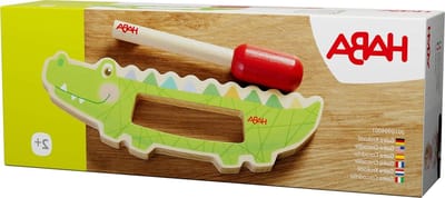Houten Guiro Krokodil - Muziek Speelgoed - Baby Geluiden Ontwikkelen - Robuuste Constructie - 20 cm Lengte - Groen