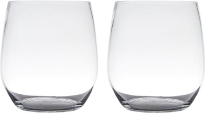 2x hakbijl glass vaas tony - transparant - 19 x 15 cm - glas - home-basics - bloemen vazen