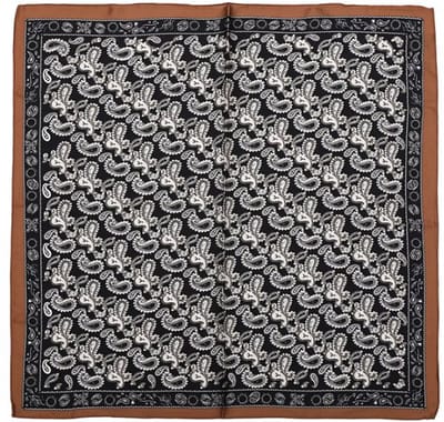 Bijoutheek Sjaal (Fashion) Vierkant Zijdezacht Paisley Zon Black